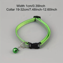 Reflective Cat Collar With Safety Buckle Adjustable Cat Collar Pet Cat Bell Coll