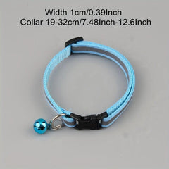 Reflective Cat Collar With Safety Buckle Adjustable Cat Collar Pet Cat Bell Coll