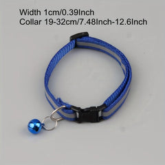 Reflective Cat Collar With Safety Buckle Adjustable Cat Collar Pet Cat Bell Coll