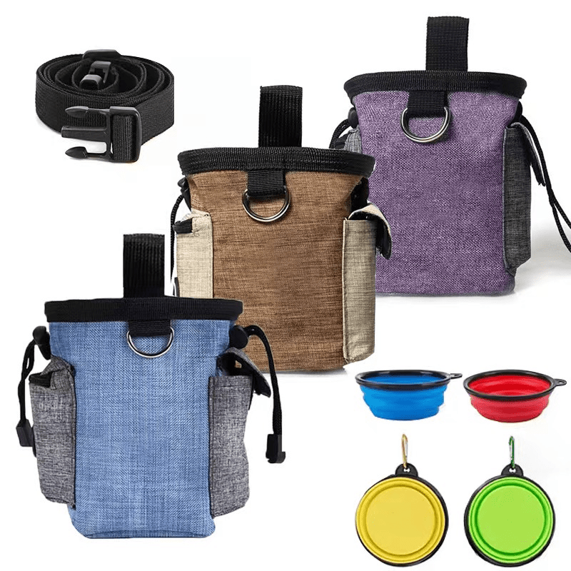 Durable Pet Treat Bag with Clip and Drawstring for Training