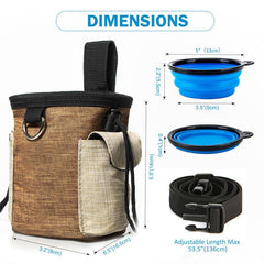 Outdoor Pet Training Bag Dog Treat Pouch Waist Bag with Bowl
