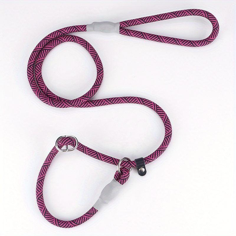 Heavy Duty Striped Dog Slip Lead Leash - No Pull Pet Training Leash