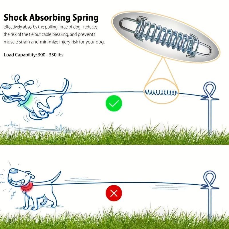 Steel Rope Dog Leash with Buffer Spring for Outdoor Training