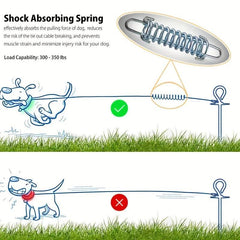 Steel Rope Dog Leash with Buffer Spring for Outdoor Training