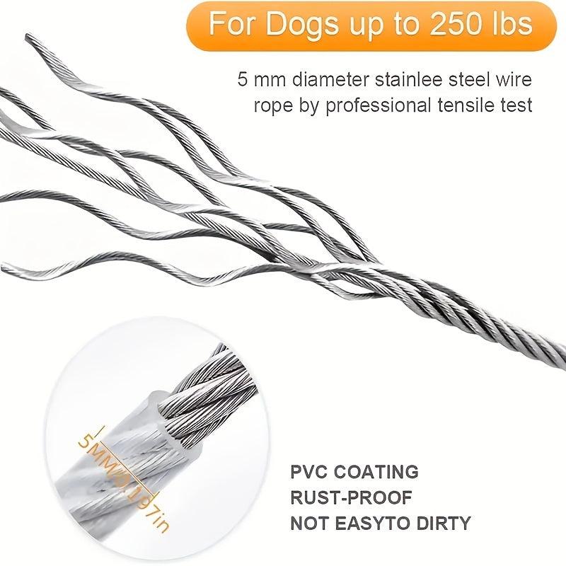 Steel Rope Dog Leash with Buffer Spring for Outdoor Training