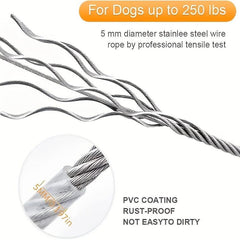 Steel Rope Dog Leash with Buffer Spring for Outdoor Training