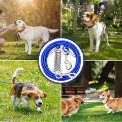 Steel Rope Dog Leash with Buffer Spring for Outdoor Training
