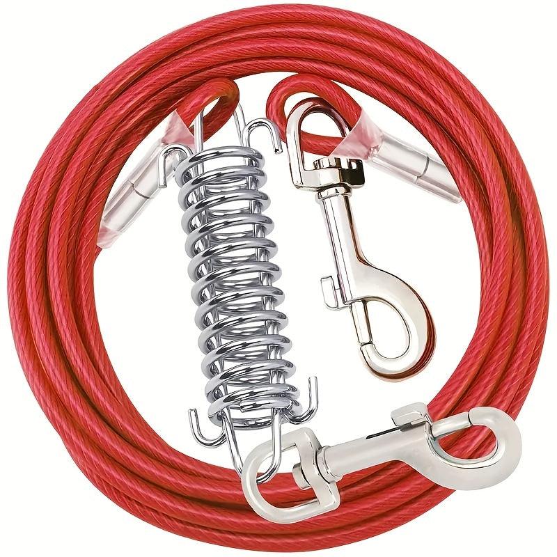 Steel Rope Dog Leash with Buffer Spring for Outdoor Training
