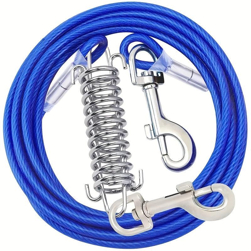 Steel Rope Dog Leash with Buffer Spring for Outdoor Training