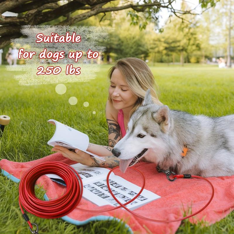 15M Reflective Steel Cable Dog Leash for Dogs Up To 113 4 KG