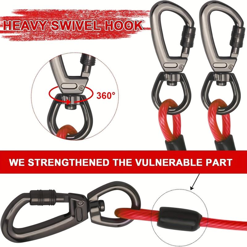 15M Reflective Steel Cable Dog Leash for Dogs Up To 113 4 KG