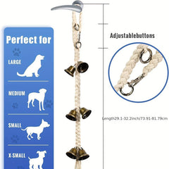 Dog Door Bells For Potty Training Durable Cotton Rope Hand Woven Dog Doorbell