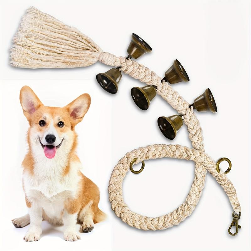 Dog Door Bells For Potty Training Durable Cotton Rope Hand Woven Dog Doorbell