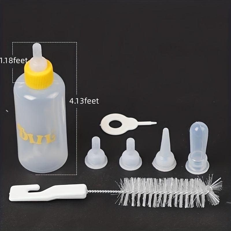 Pet Nursing Feeder Bottle Kits with Spare Pacifiers and Bottle Washing Brush