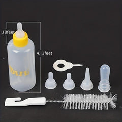Pet Nursing Feeder Bottle Kits with Spare Pacifiers and Bottle Washing Brush