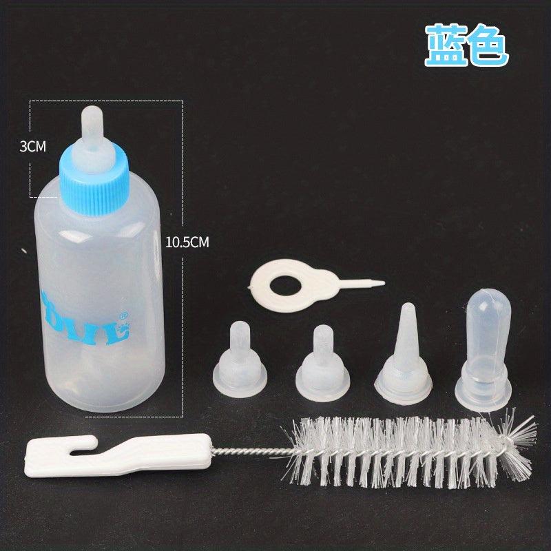 Pet Nursing Feeder Bottle Kits with Spare Pacifiers and Bottle Washing Brush