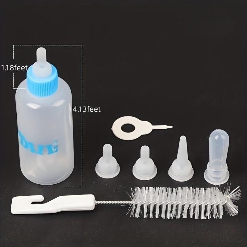 Pet Nursing Feeder Bottle Kits with Spare Pacifiers and Bottle Washing Brush
