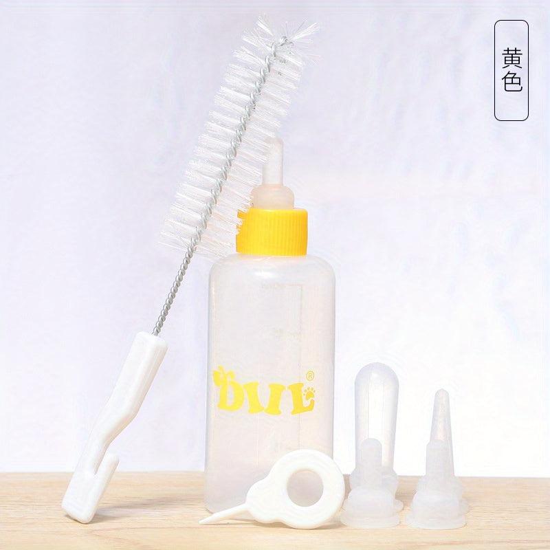 Pet Nursing Feeder Bottle Kits with Spare Pacifiers and Bottle Washing Brush