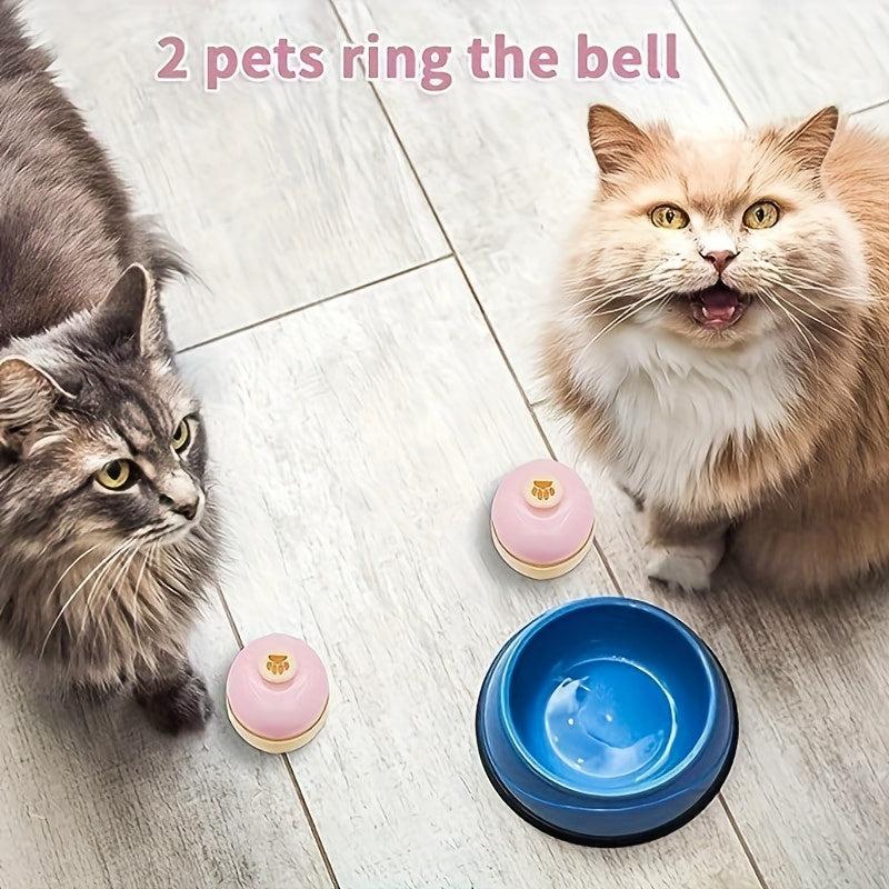 2pcs Pet Training Bells Dog Potty Bell Set Heavy Duty Metal Tool Pink