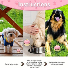 2pcs Pet Training Bells Dog Potty Bell Set Heavy Duty Metal Tool Pink