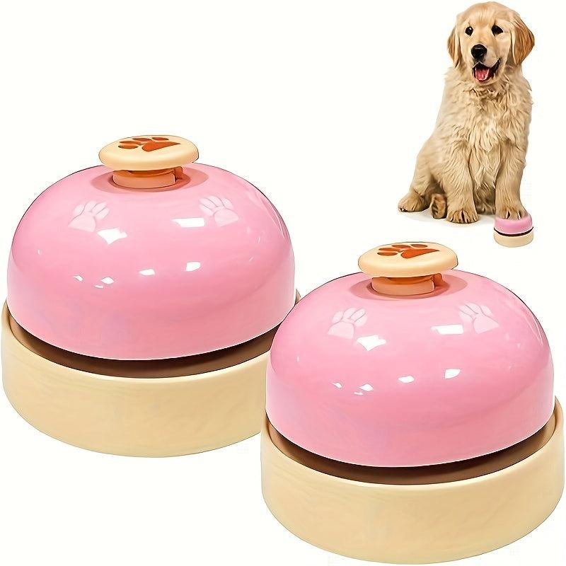 2pcs Pet Training Bells Dog Potty Bell Set Heavy Duty Metal Tool Pink