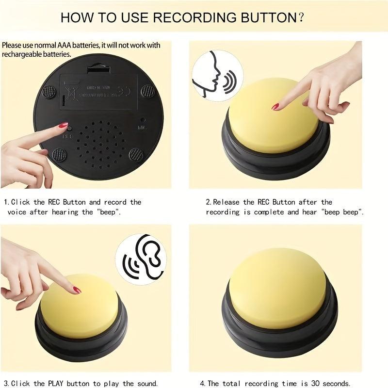 4pcs Pet Communication Button Dog Sound Box Training Talking Toy