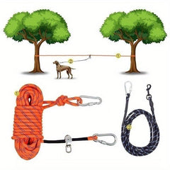 Reflective Dog Tie Out Cable 15-24m Portable Runner Leash
