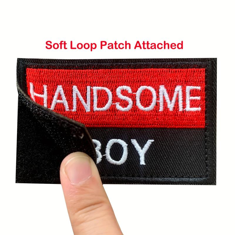 Handsome Boy 3D Embroidered Patch With Soft Loop Patch - Dog Patch