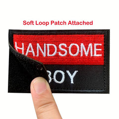 Handsome Boy 3D Embroidered Patch With Soft Loop Patch - Dog Patch