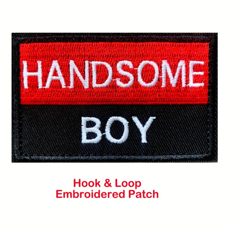 Handsome Boy 3D Embroidered Patch With Soft Loop Patch - Dog Patch