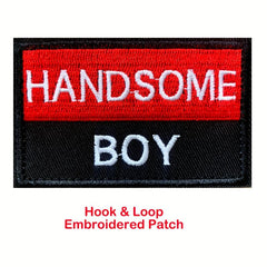 Handsome Boy 3D Embroidered Patch With Soft Loop Patch - Dog Patch