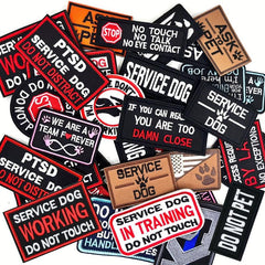 30pcs Service Dog Training Vest Embroidered Patches Dog Patch Accessories