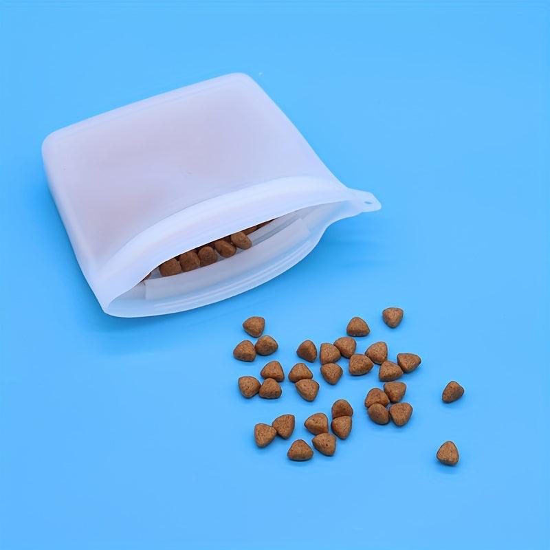 Dog Training Silicone Zipper Treat Bag - Reusable Pouch for Dry or Wet Treats