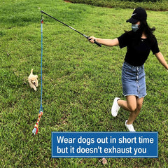Interactive Dog Toy - Durable Teaser Wand with Fleece Rope Tether