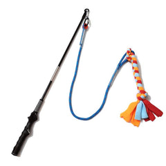 Interactive Dog Toy - Durable Teaser Wand with Fleece Rope Tether