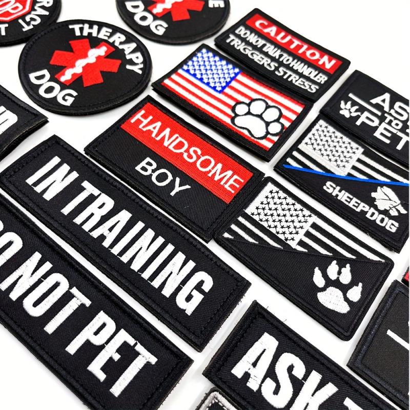 20pcs Pet Vest Dog Training Embroidered Patches