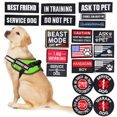 20pcs Pet Vest Dog Training Embroidered Patches