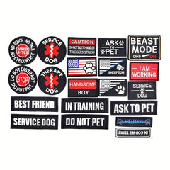 20pcs Pet Vest Dog Training Embroidered Patches
