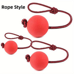 Rubber Dog Ball Toy for Chew & Teeth Cleaning, Tug Interactive Chew Toy