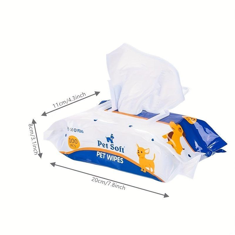 Dog Cleaning Wipes 100 Pack - Pet Grooming Wipes - Fragrance Cat Wipes