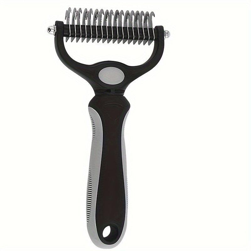 Double Sided Slicker Pet Hair Rake - Shedding Dematting Stainless Steel Comb