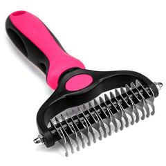 Double Sided Slicker Pet Hair Rake - Shedding Dematting Stainless Steel Comb