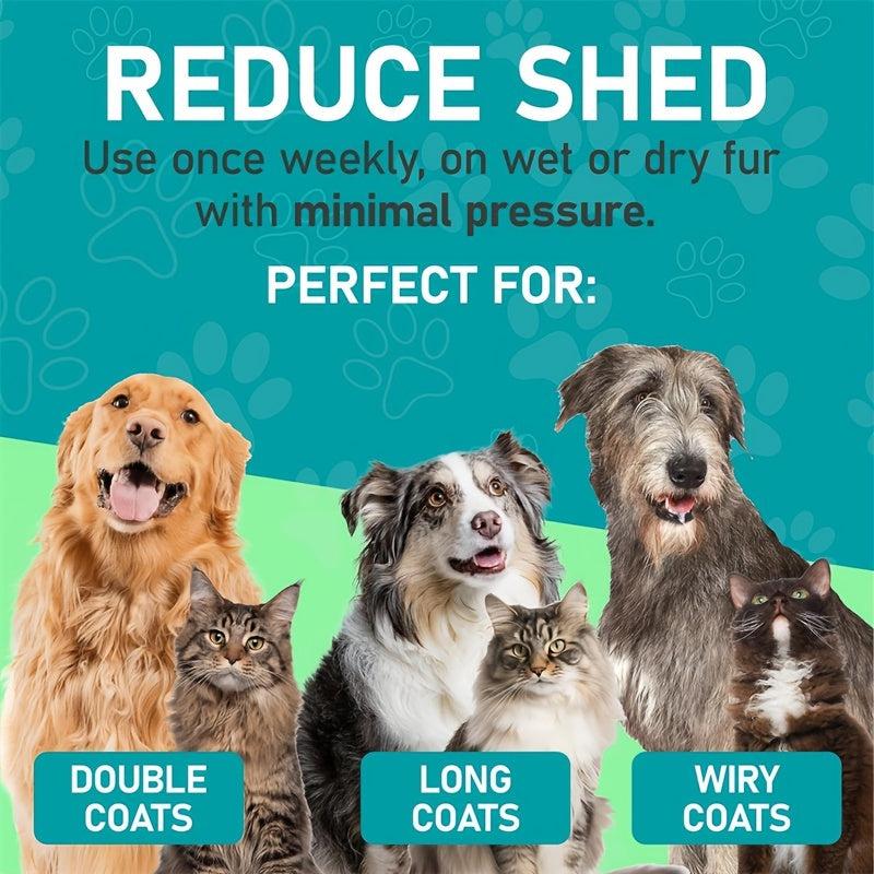 Double Sided Slicker Pet Hair Rake - Shedding Dematting Stainless Steel Comb