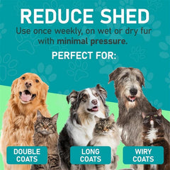 Double Sided Slicker Pet Hair Rake - Shedding Dematting Stainless Steel Comb