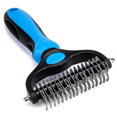 Double Sided Slicker Pet Hair Rake - Shedding Dematting Stainless Steel Comb