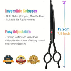 19.05 cm Curved Dog Grooming Scissor - Pet Shears
