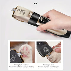 Cordless Pet Trimmer Set Adjustable Blades Dog Grooming Supplies