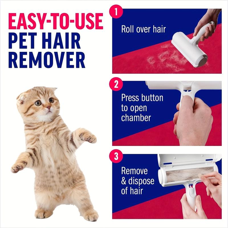 Reusable Pet Hair Roller Remover for Dog Cat - Lint Fur Rollers