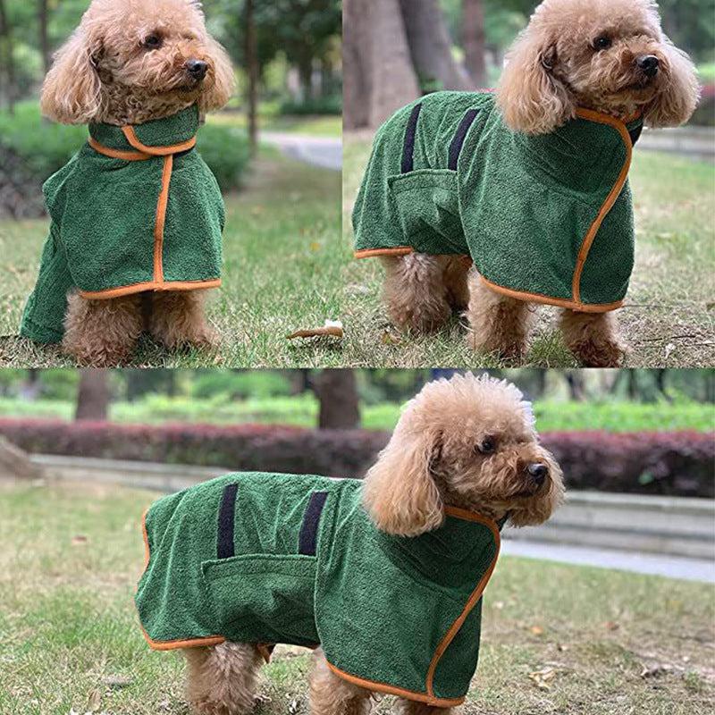 Absorbent Dog Bathrobe for Winter Warmth and Quick Drying