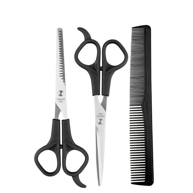 3pc Hair Cutting Scissors Set with Bangs Teeth Shears Comb Pet Grooming Tools